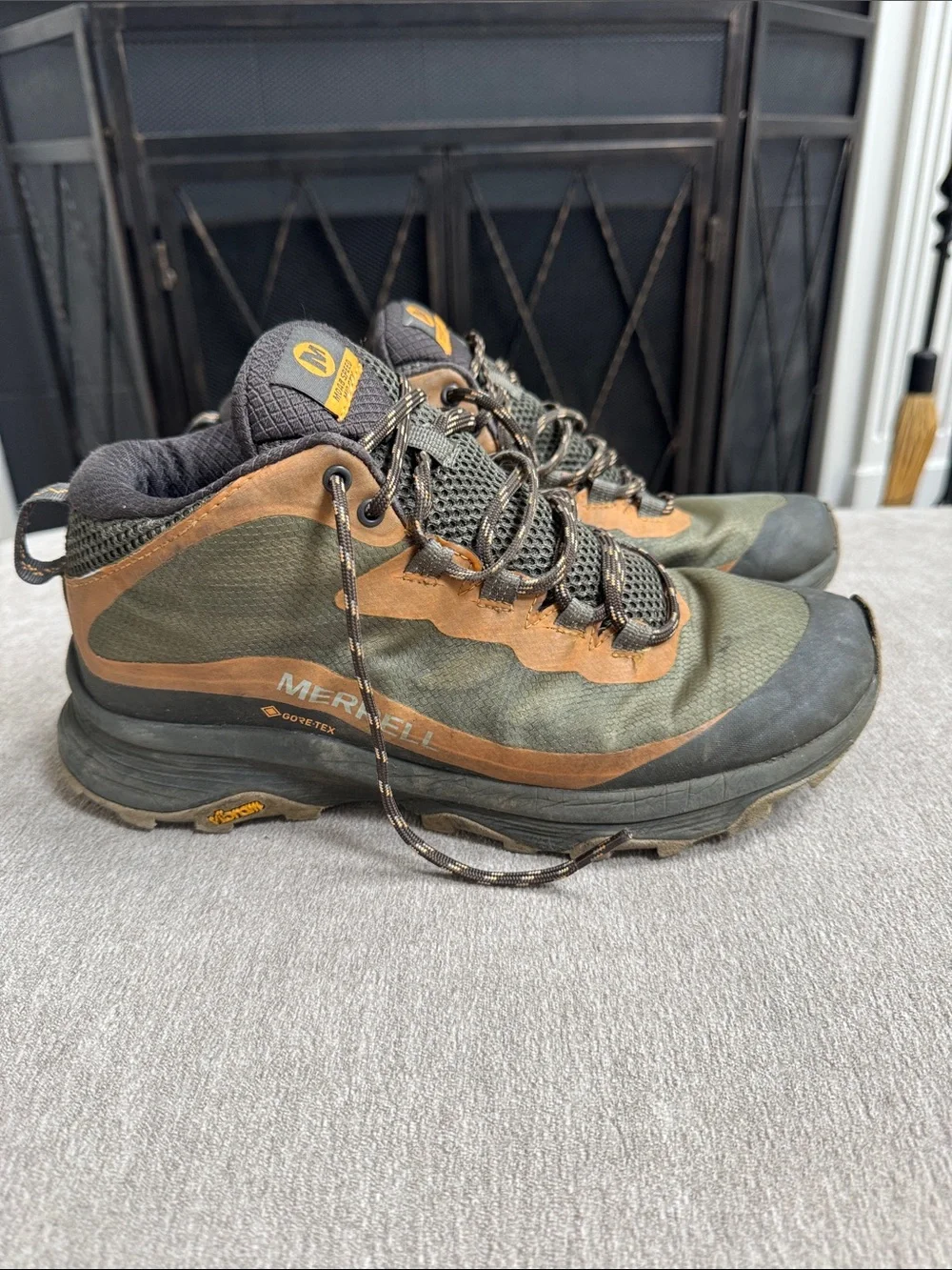 Merrell Olive Green and Brown Gore-Tex Mid Hiking Boots